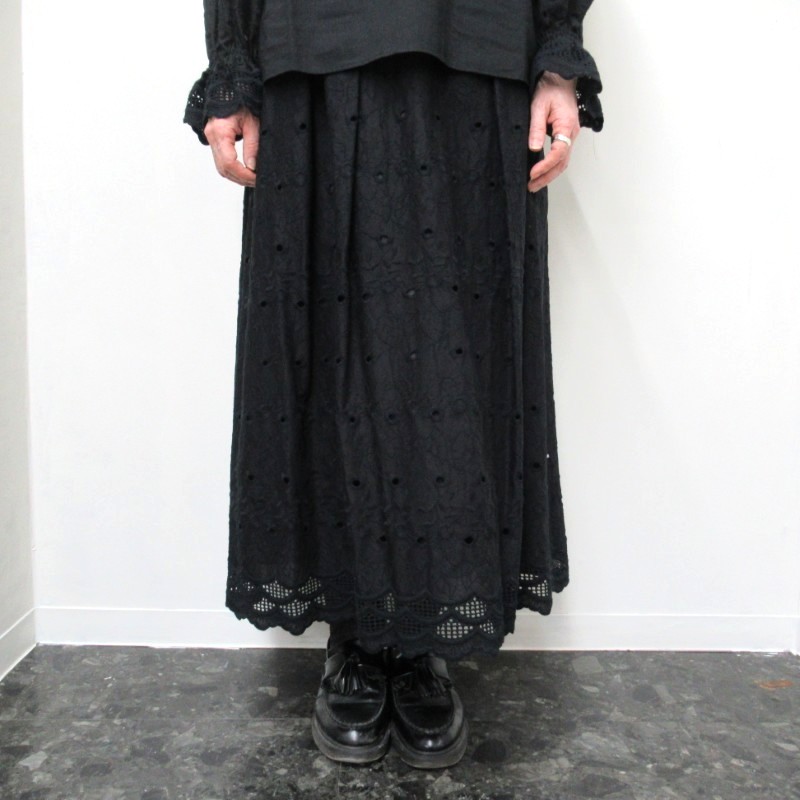 Michel Beaudouin  スカラップレーススカート /BK2 【日本製】